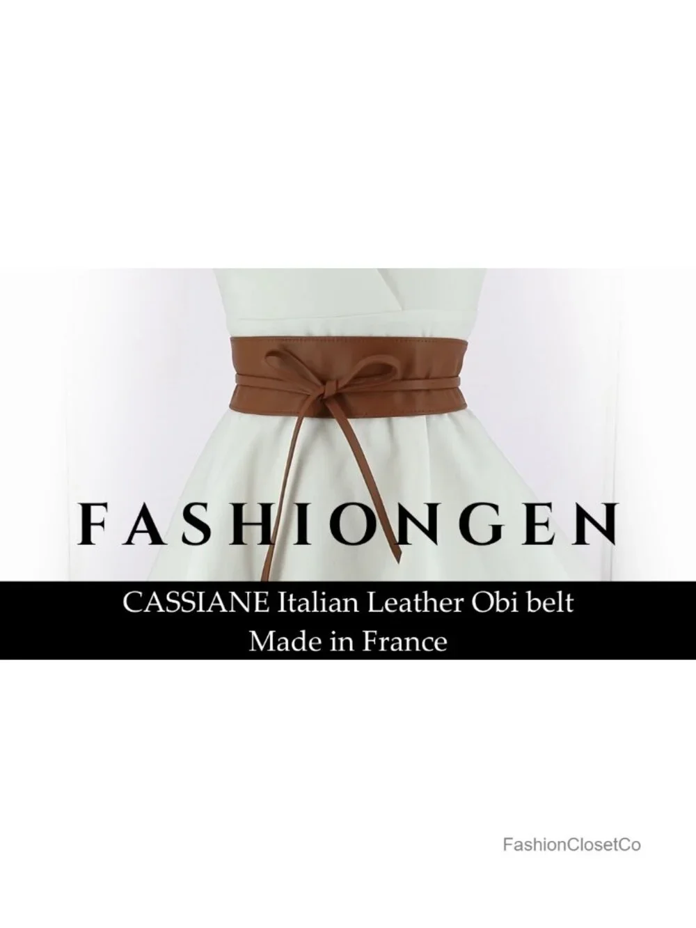 Italian Leather Obi Belt for Women - Wide Waist Cincher, Made in France